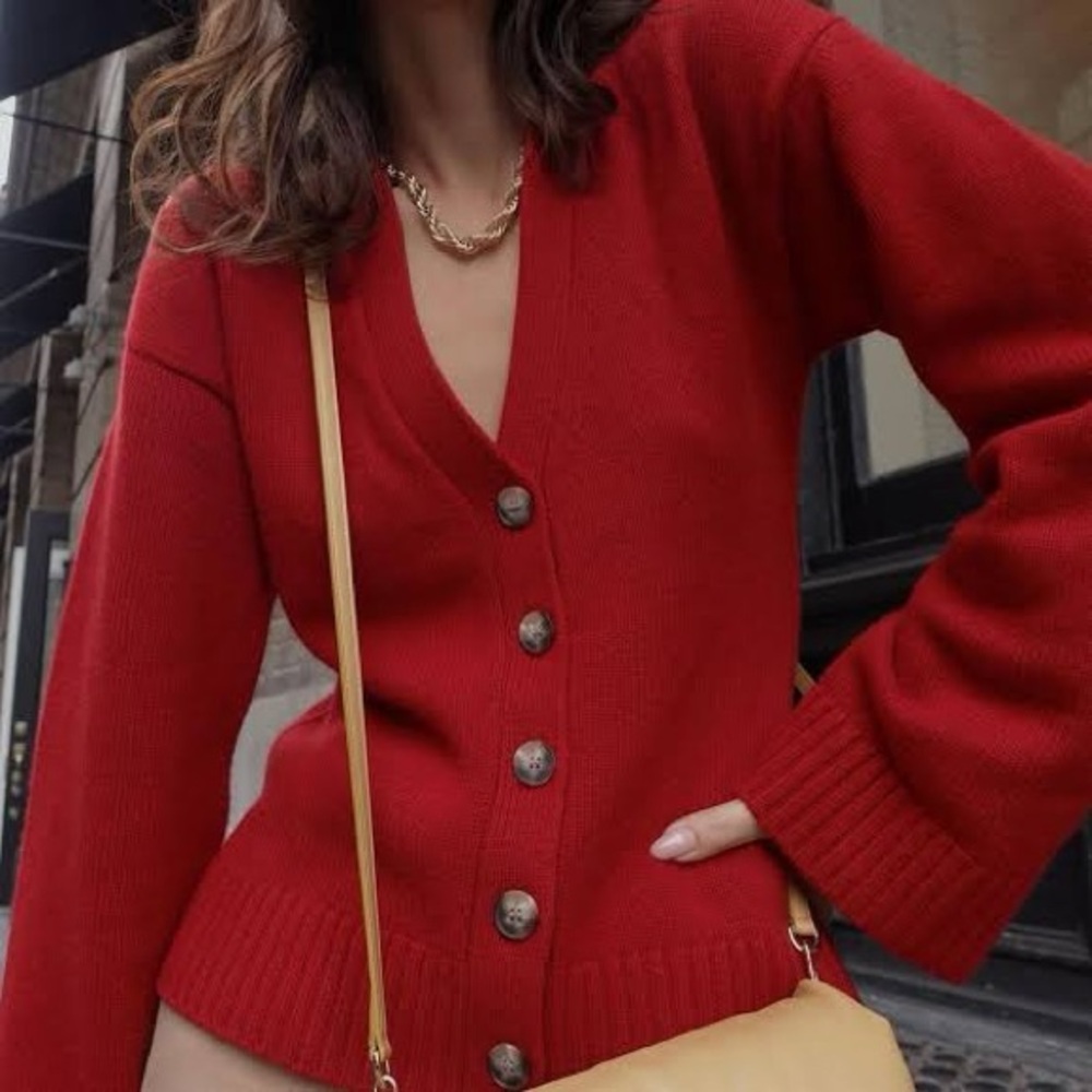 Naked Cashmere Phoebe Cardigan in Winter Red Size S
